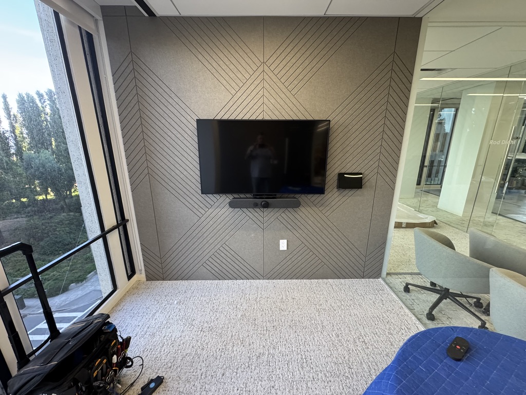 Completed small meeting room AV installation at Boston Properties