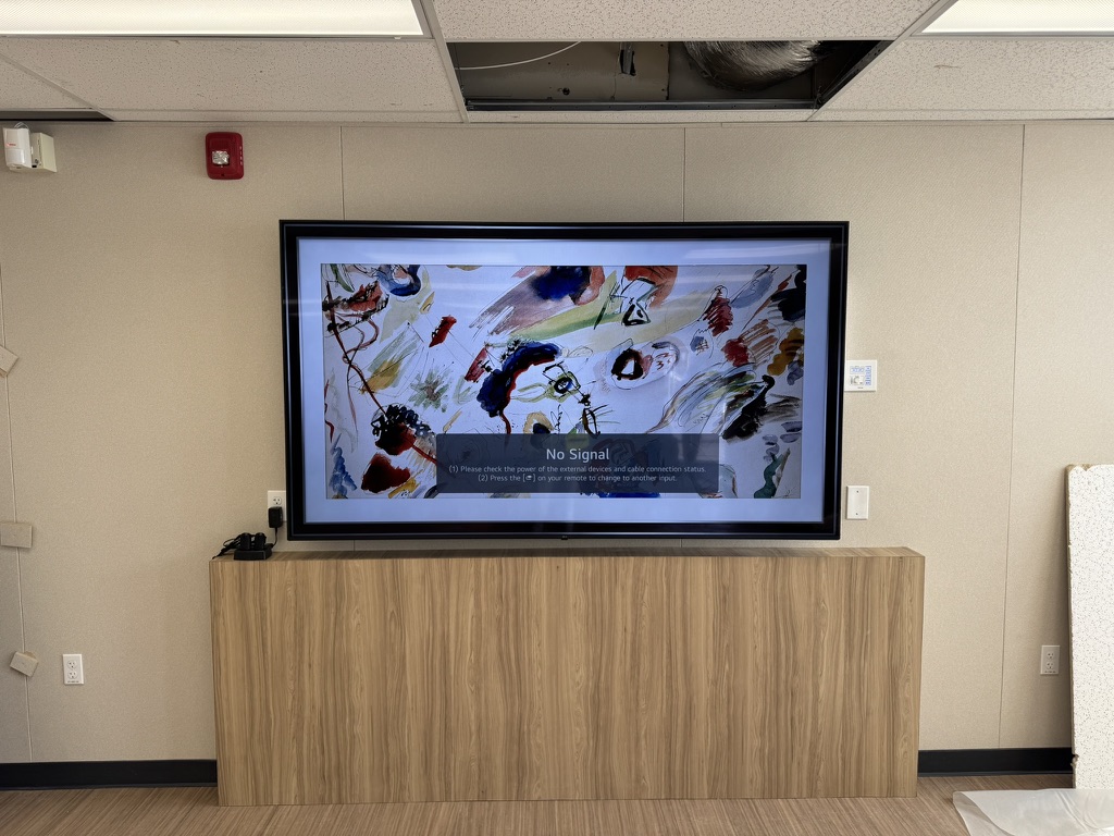 Finished classroom display installation at Cesar Chavez Middle School.