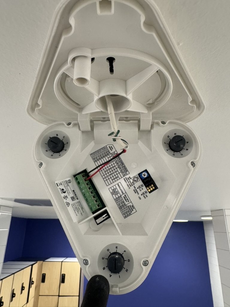 Perimeter device or sensor installation detail at Piedmont Community Pool