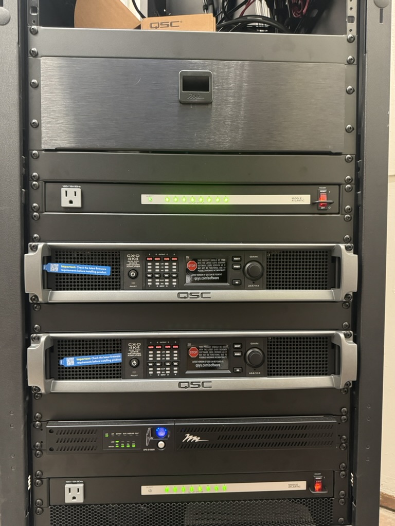 Gym AV rack at Tennyson High School