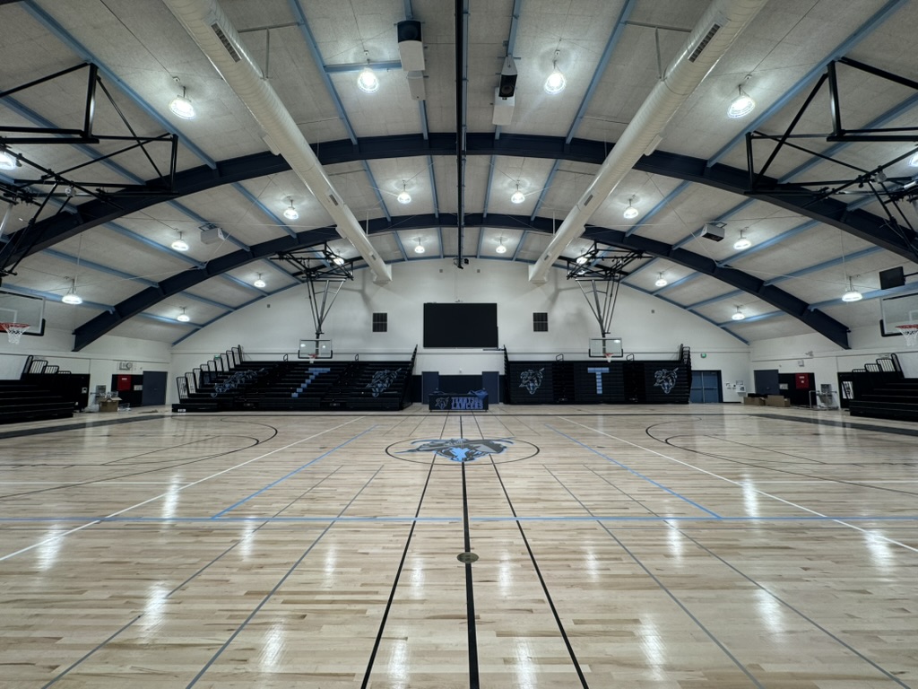 Wide completed view of the Tennyson High School gym
