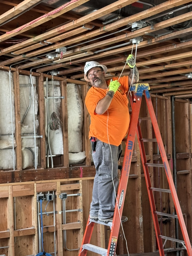 Wall rough-in work at Tennyson High School