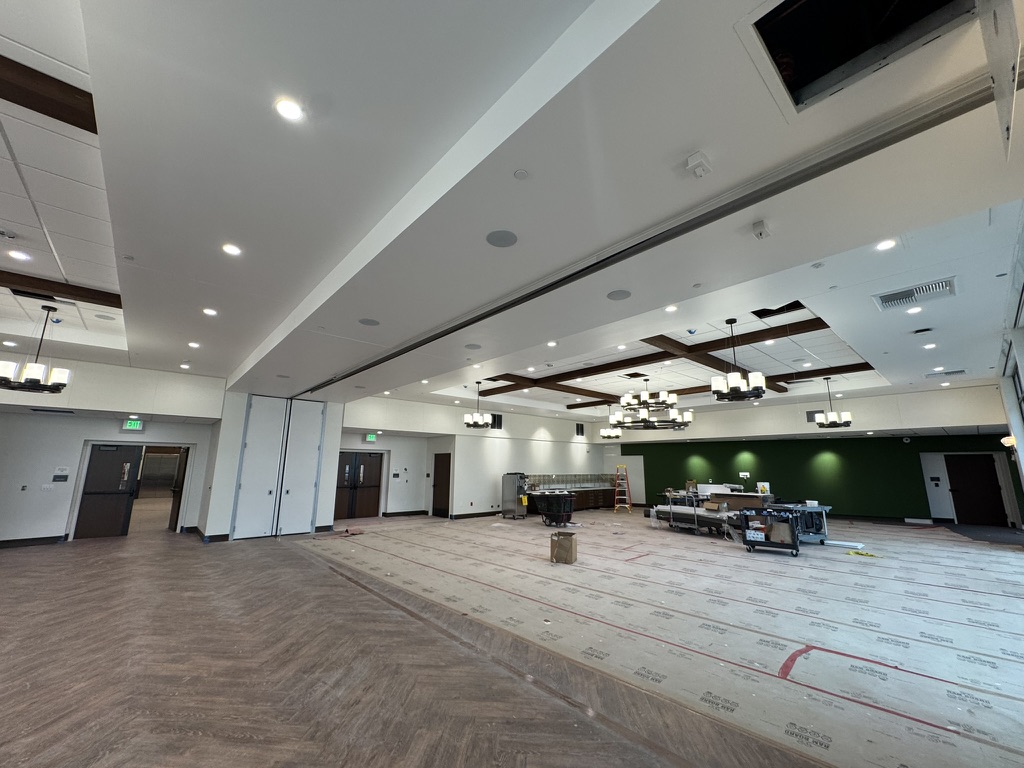 Wide dining hall and public room condition at the Yountville Veterans Home