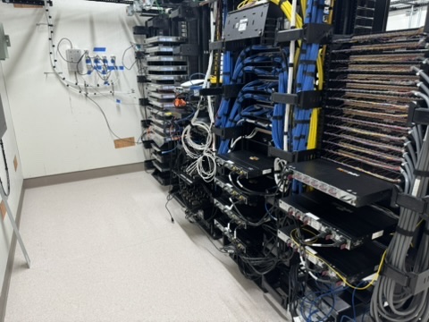 Equipment room at the Yountville Veterans Home showing backbone system infrastructure